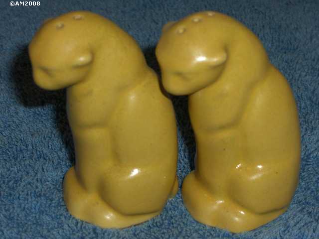 Cat shakers glazed early matte yellow